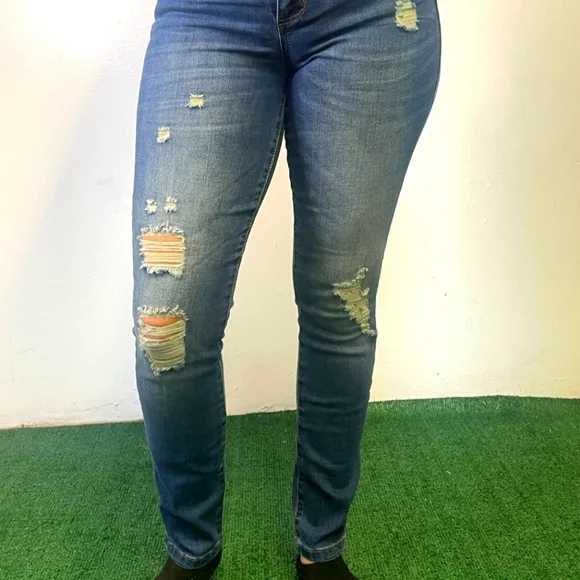 Women's skinny distressed blue jeans various sizes - Picture 4 of 5